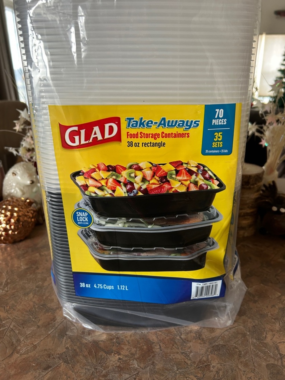 GLAD Take-Aways Black Food Storage Containers with Lids - 70 Pack